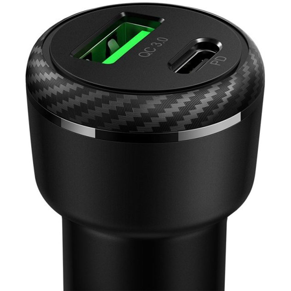Bil laddare McDodo CC-5970, 38W, 3A, 1 x USB-A - 1 x USB-C, Svart