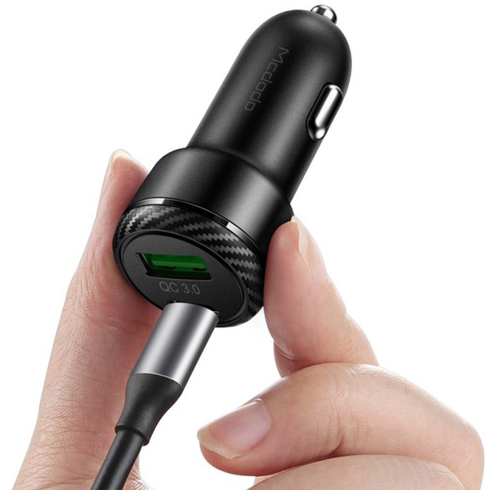 Bil laddare McDodo CC-5970, 38W, 3A, 1 x USB-A - 1 x USB-C, Svart