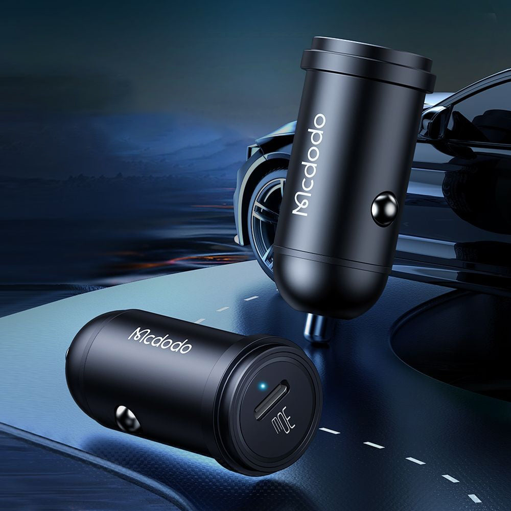 Bil laddare McDodo CC-7491 Obsidian, 30W, 3A, 1 x USB-C, Svart