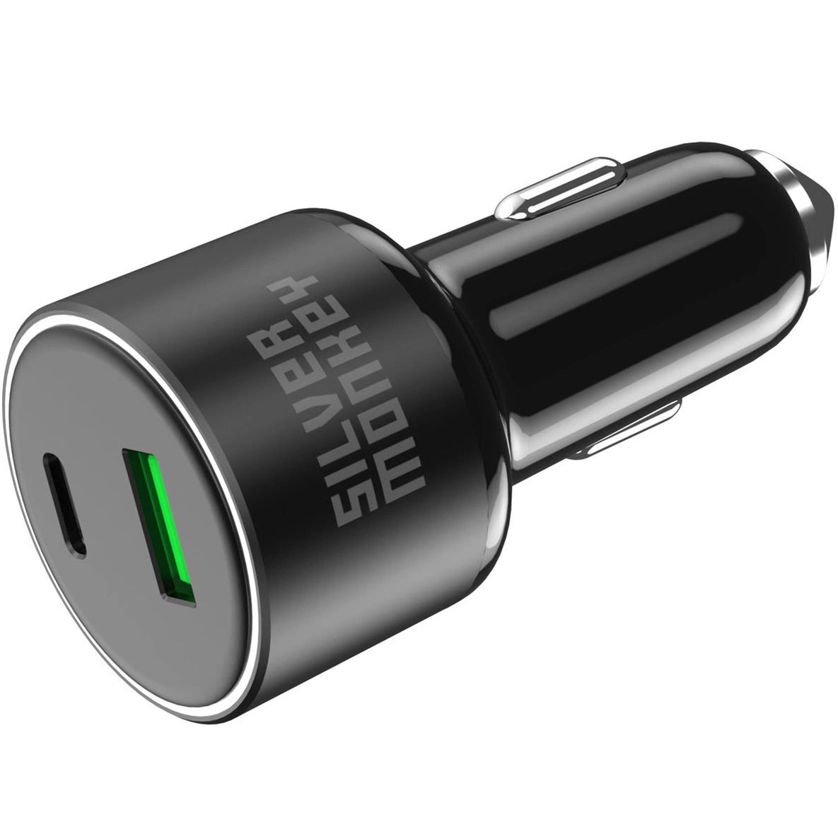 Billaddare Silver Monkey SMA014, 100W, 3A, 1 x USB-A - 1 x USB-C, Svart