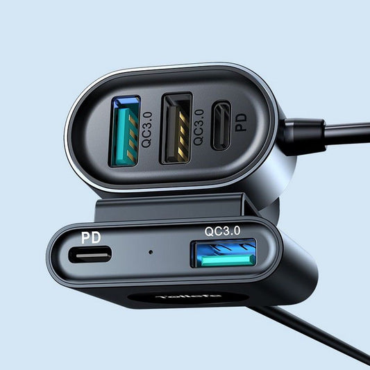 Bil laddare Joyroom JR-CL05, 72W, 3A, 2 x USB-C - 3 x USB-A, Svart