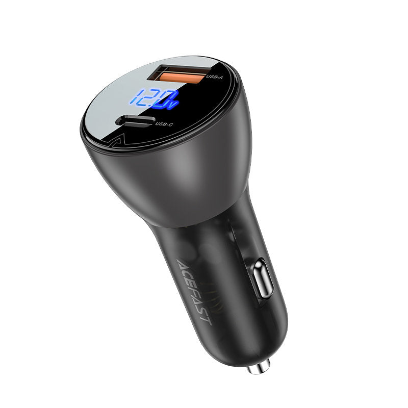 Acefast B6 billaddare, 63W, 3,6A, 1 x USB-A - 1 x USB-C, svart