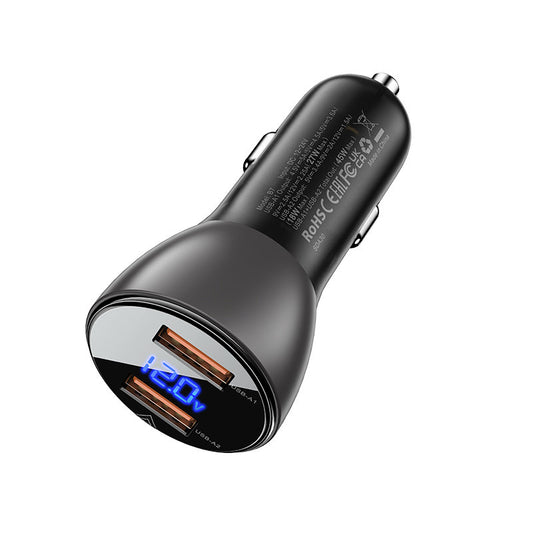Billaddare Acefast B7, 45W, 4,5A, 2 x USB-A, Svart