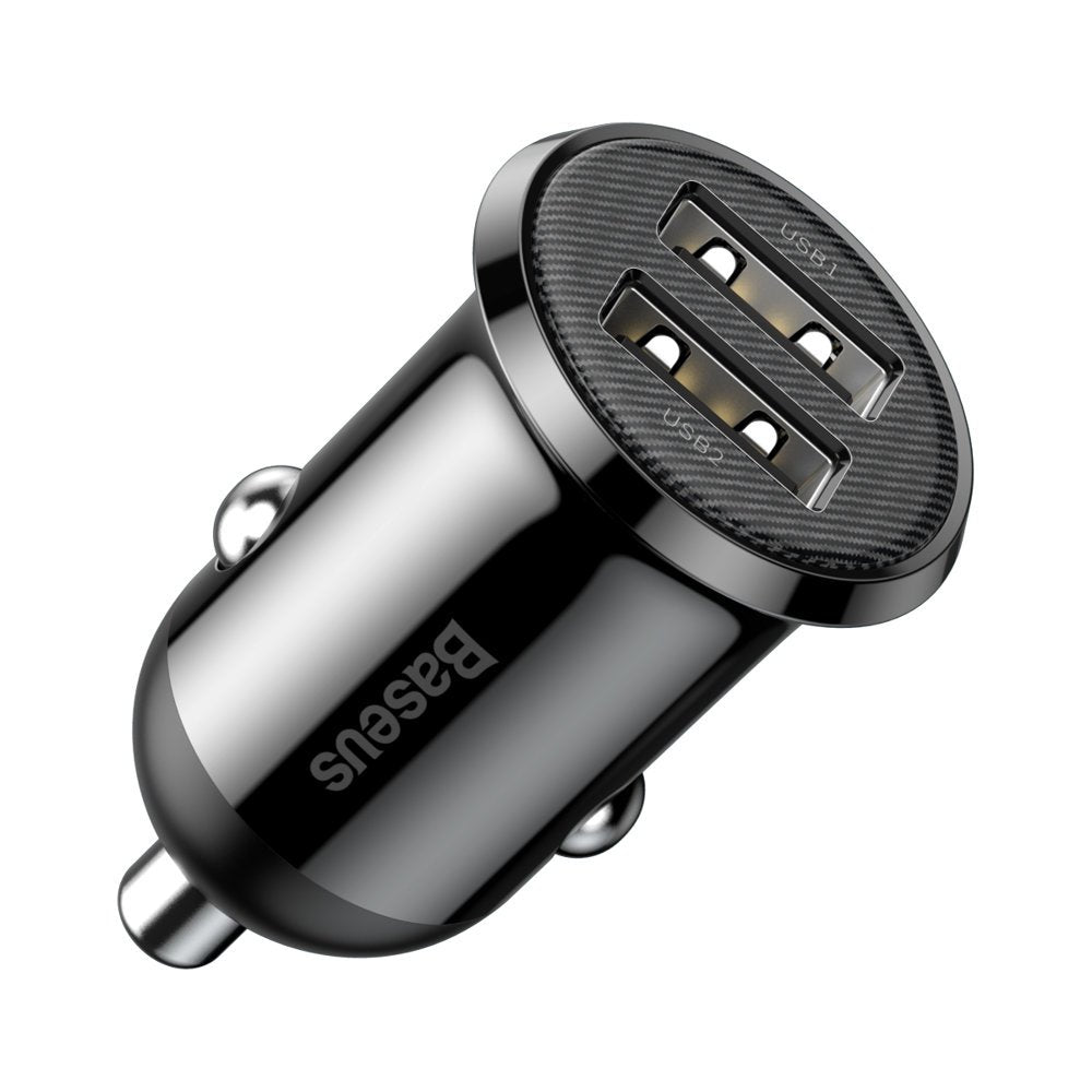 Billaddare Baseus Grain Pro, 24W, 2,4A, 2 x USB-A, svart CCALLP-01