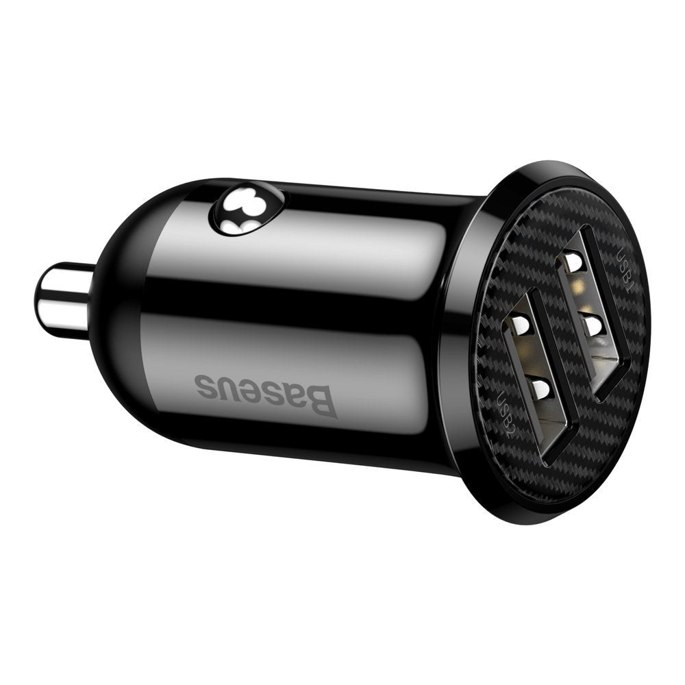 Billaddare Baseus Grain Pro, 24W, 2,4A, 2 x USB-A, svart CCALLP-01