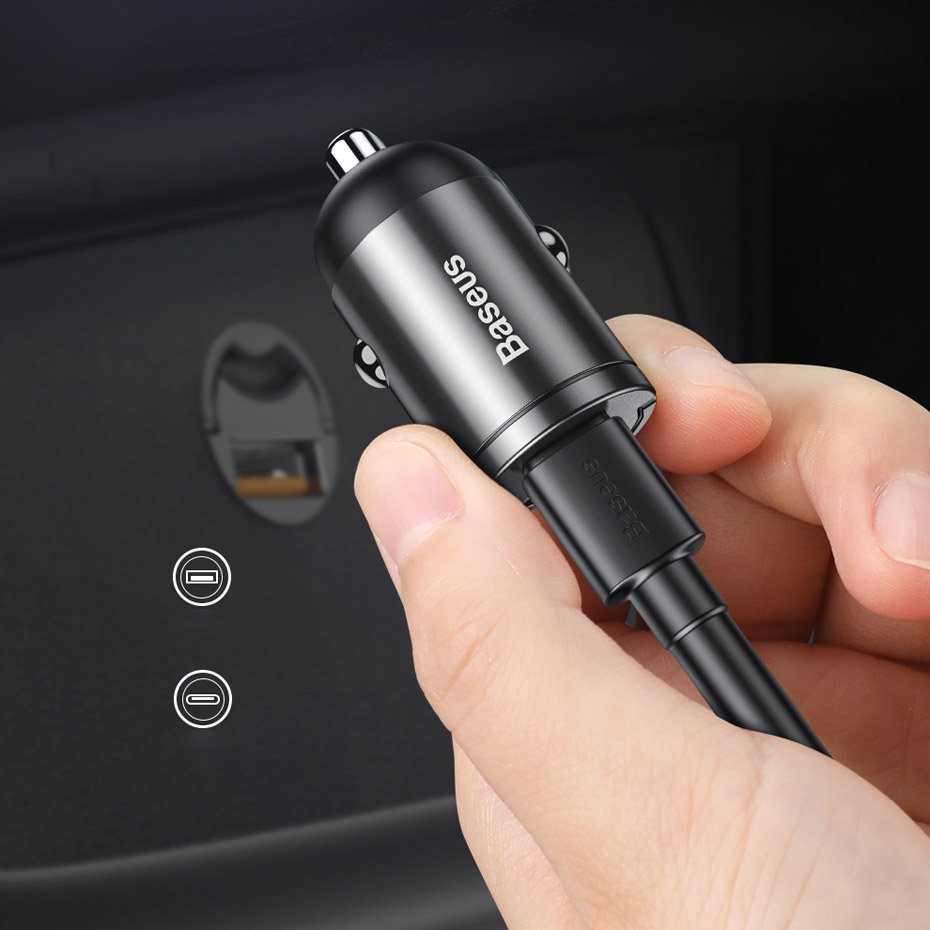 Bil laddare Baseus Star Mini, 30W, 3A, 1 x USB-A, Grå VCHX-A0G