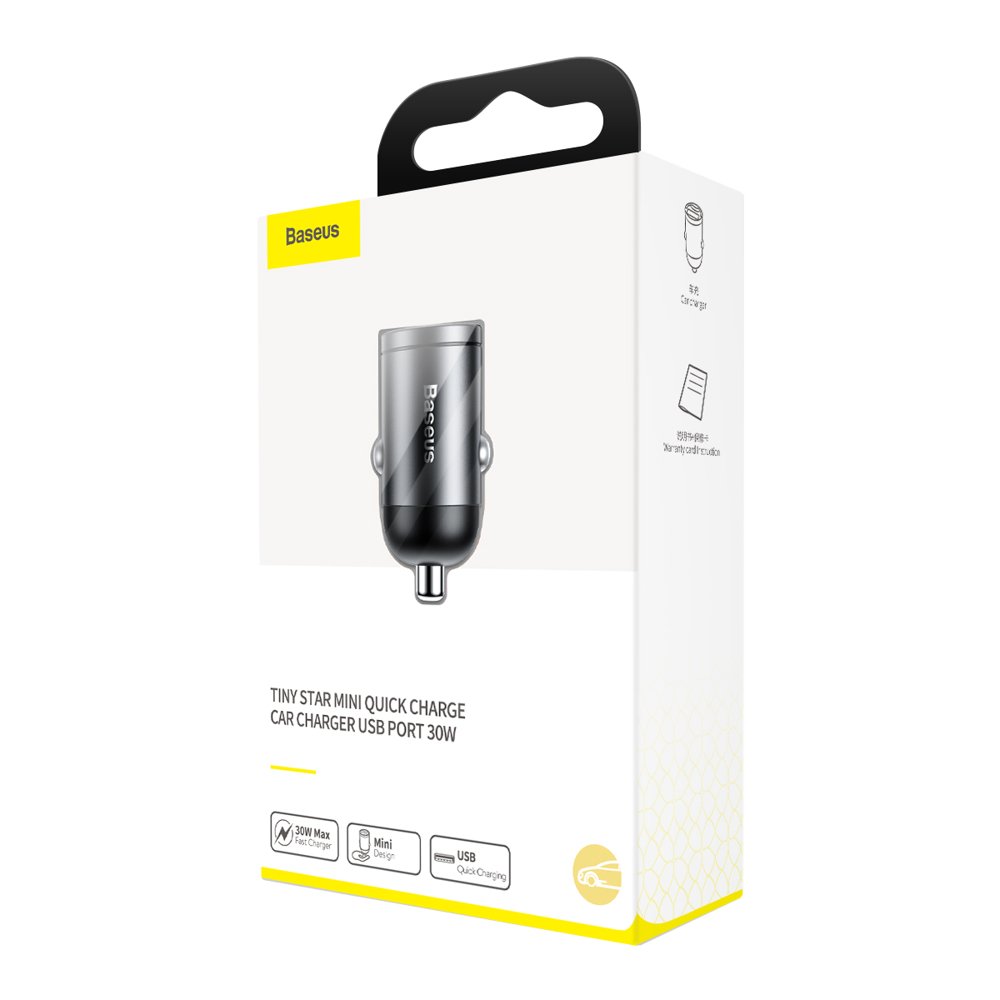 Bil laddare Baseus Star Mini, 30W, 3A, 1 x USB-A, Grå VCHX-A0G