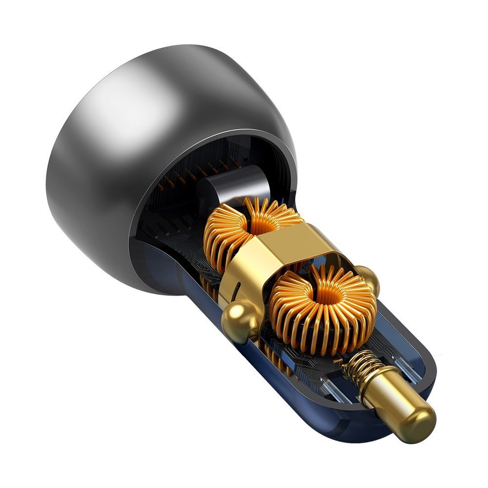 Baseus Bil Laddare, 65W, 5A, 1 x USB-A - 1 x USB-C, Grå CCKX-C0A