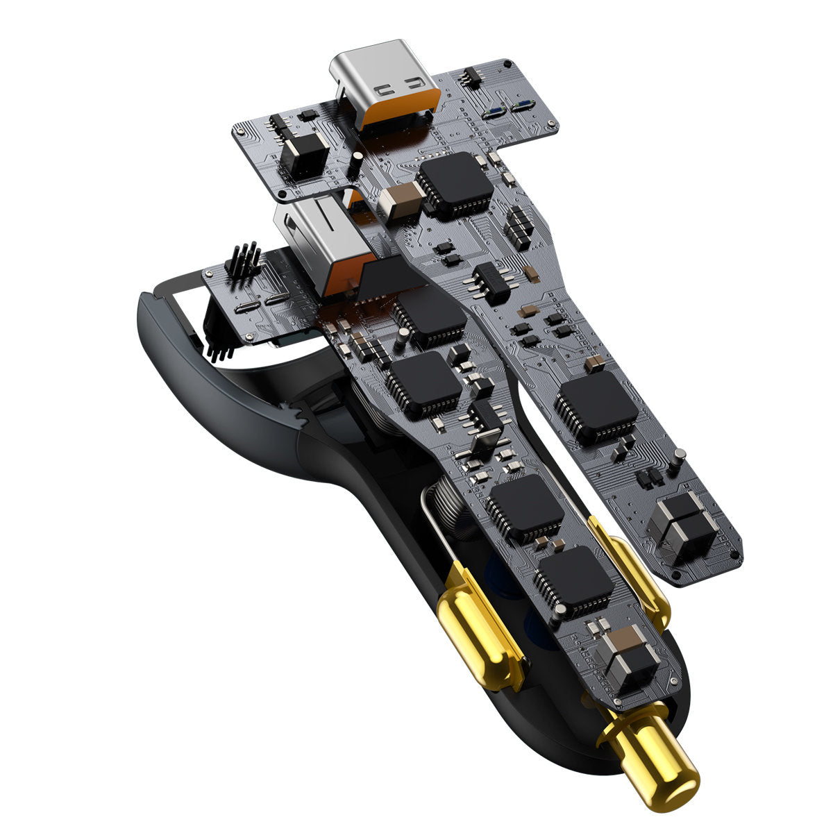 Billaddare med USB-C-kabel Baseus Qualcomm, 160W, 3A, 1 x USB-A - 2 x USB-C, Grå TZCCZZM-0G