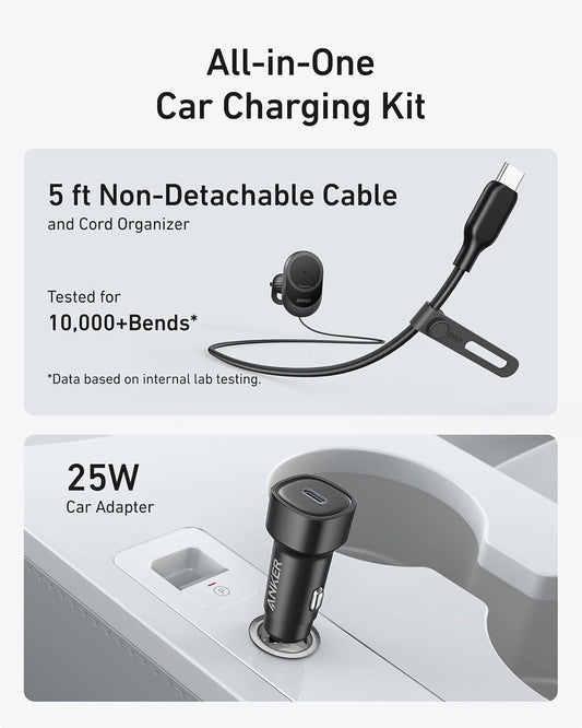 Anker MagGo trådlös billaddare, 15W, 1.67A, Svart B2932G11