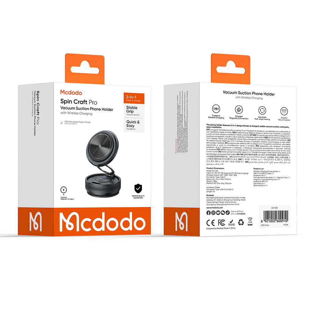 Trådlös billaddare McDodo CH-8610, 15W, 1.67A, Svart
