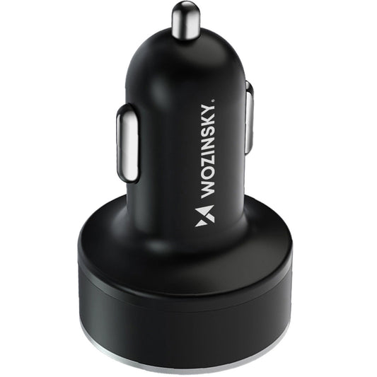 Billaddare WZK WDCCB, 50W, 3A, 2 x USB-A - 2 x USB-C, Svart
