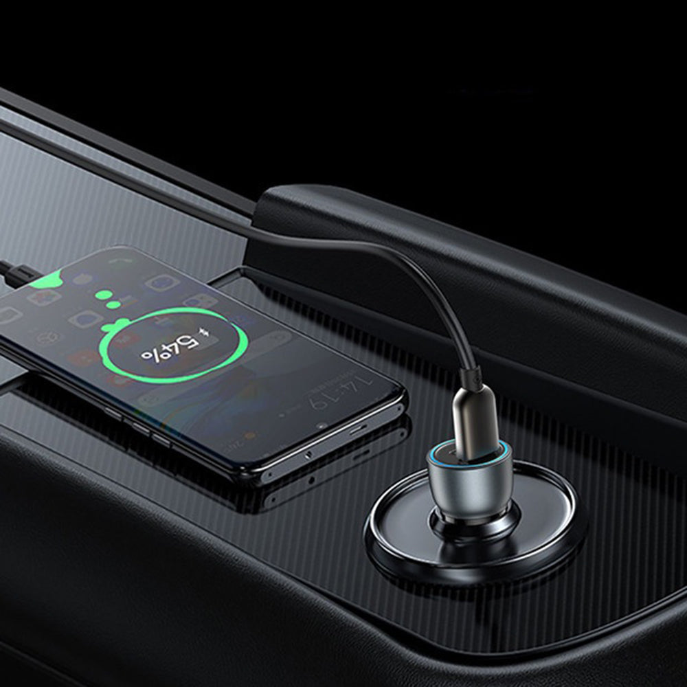Bil laddare Yesido Y49, 30W, 3A, 1 x USB-A - 1 x USB-C, Grå