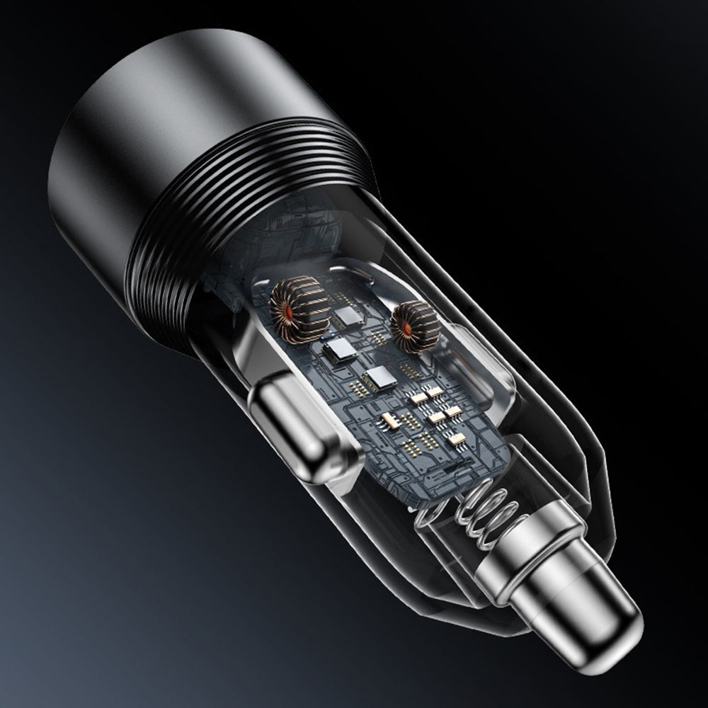 Bil laddare Yesido Y64, 50W, 3A, 1 x USB-A - 1 x USB-C, Svart