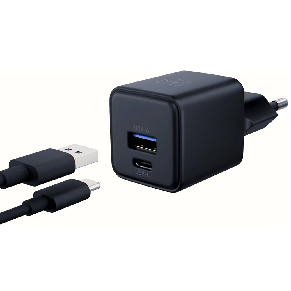 Nätverksladdare 3MK Hyper, 20W, 3A, 1 x USB-A - 1 x USB-C, Svart