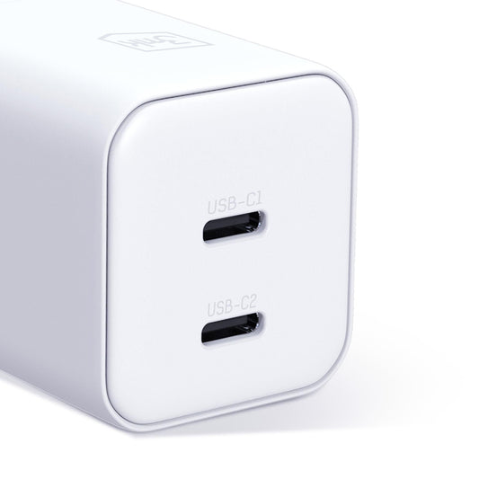 3MK Hyper nätadapter, 45W, 2 x USB-C, vit