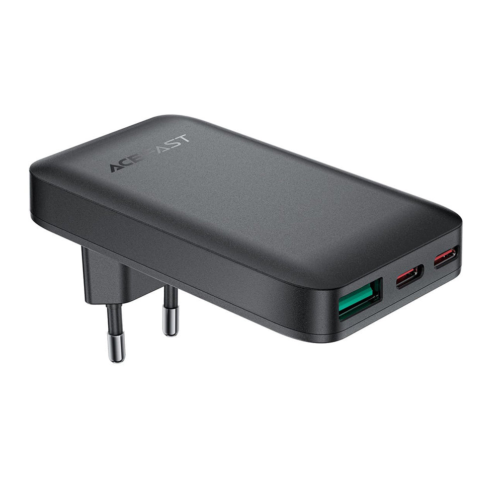 Nätverksladdare Acefast A100, 65W, 3.25A, 1 x USB-A - 2 x USB-C, Svart