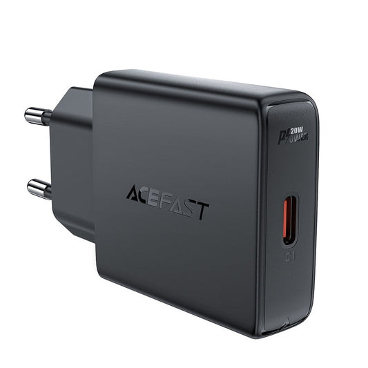 Nätverksladdare Acefast A65, 20W, 3A, 1 x USB-C, Svart