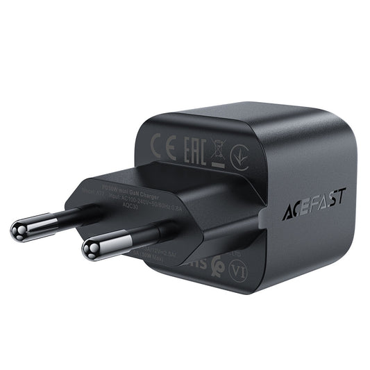 Nätverksladdare Acefast A77, 30W, 3A, 1 x USB-C, Svart