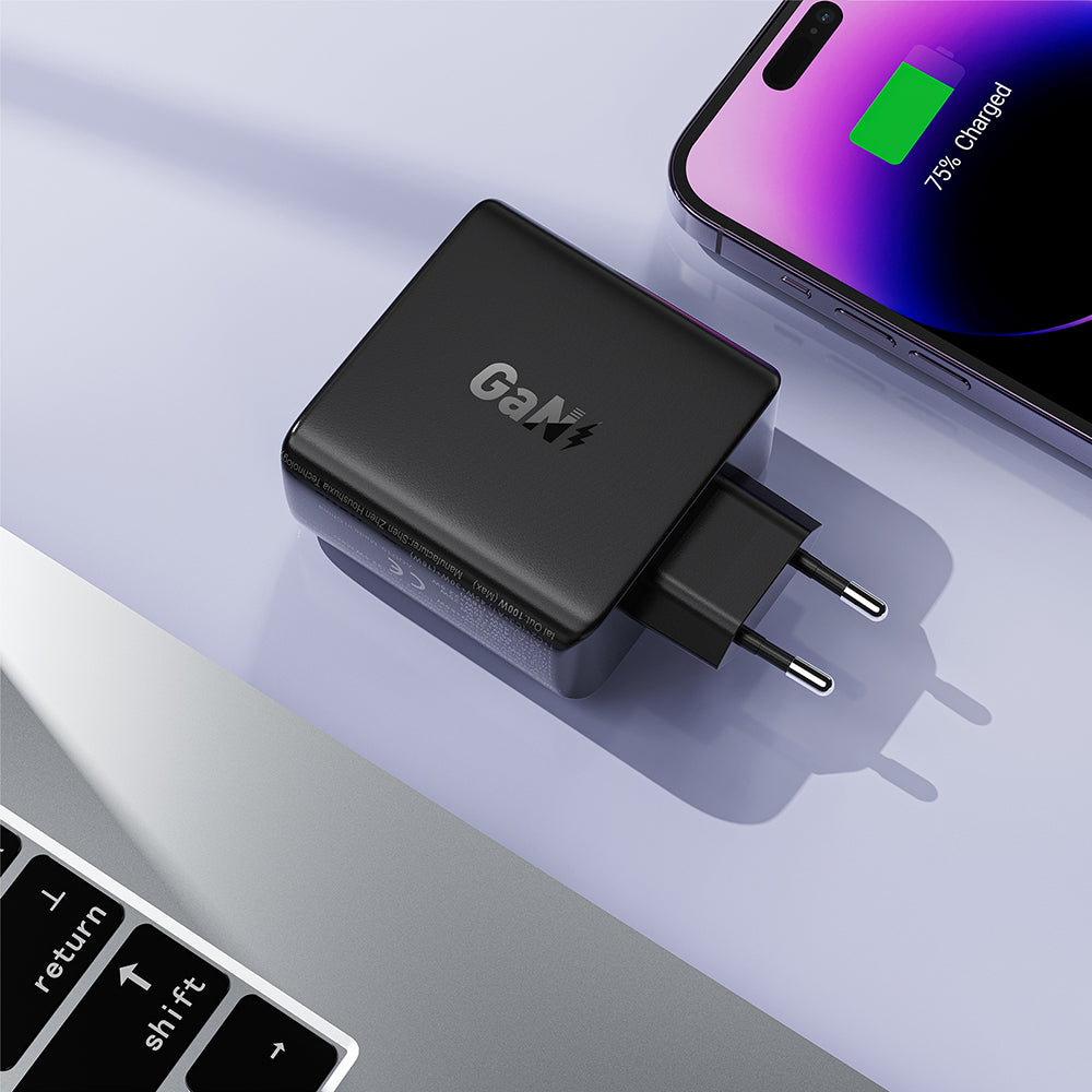Nätverksladdare Acefast A94, 100W, 5A, 1 x USB-A - 3 x USB-C, Svart