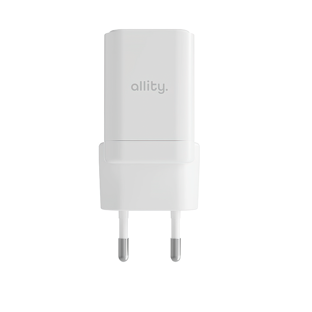 Nätverksladdare Allity. ATC-01-30WAC Mini, 30W, 3A, 1 x USB-A - 1 x USB-C, Vit