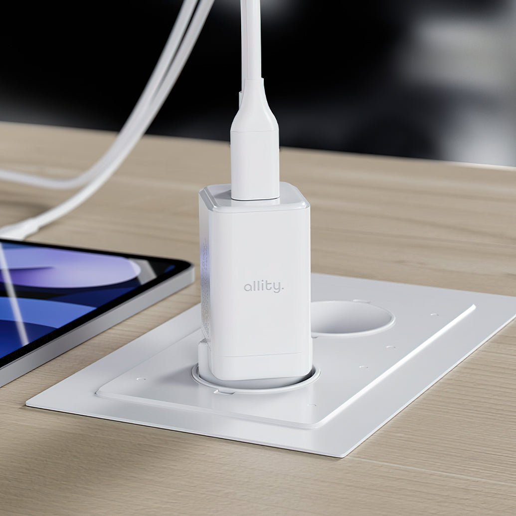 Allity Nätverksladdare. ATC-01-45WCC Fast, 45W, 3A, 1 x USB-A - 1 x USB-C, Vit.