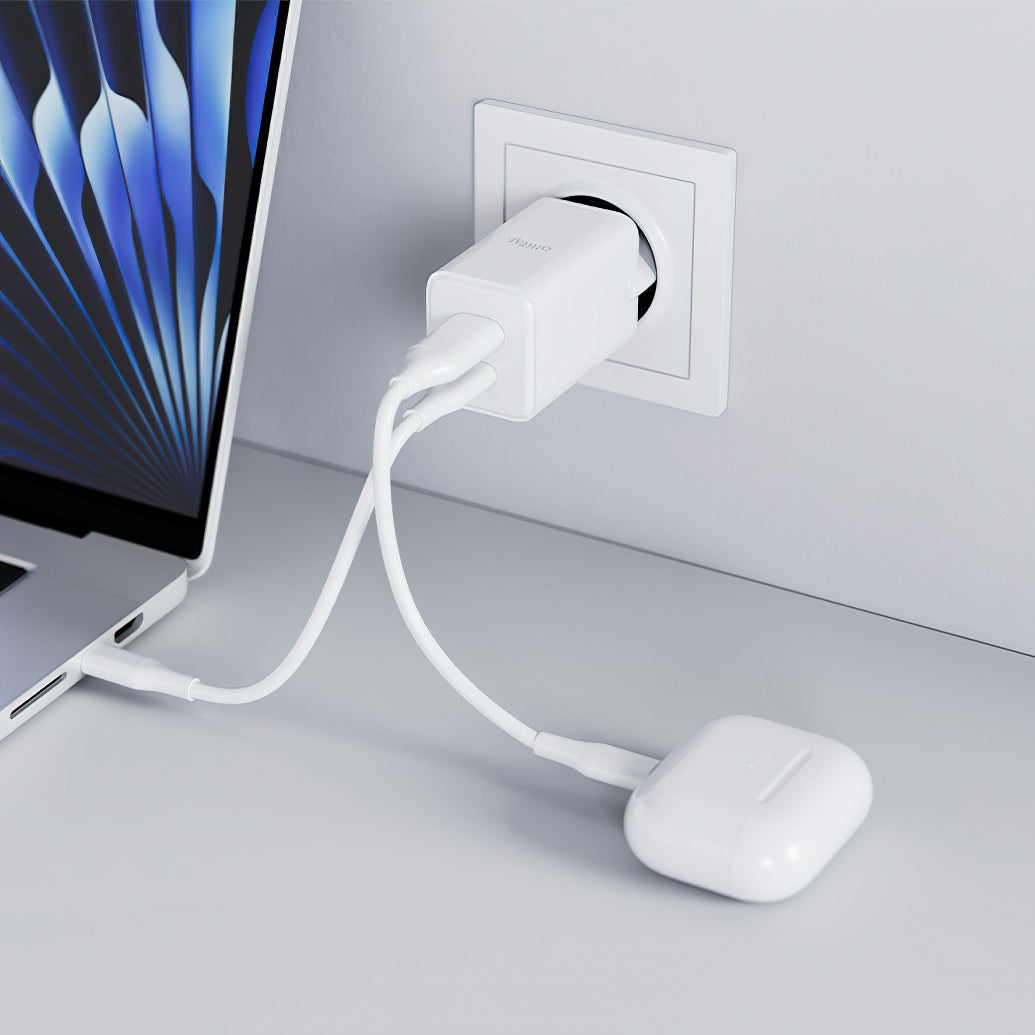 Allity Nätverksladdare. ATC-01-45WCC Fast, 45W, 3A, 1 x USB-A - 1 x USB-C, Vit.