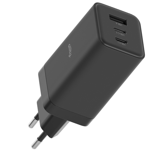 Allity Nätverksladdare. ATC-01-65WACC Fast, 65W, 3.25A, 1 x USB-A - 2 x USB-C, Svart