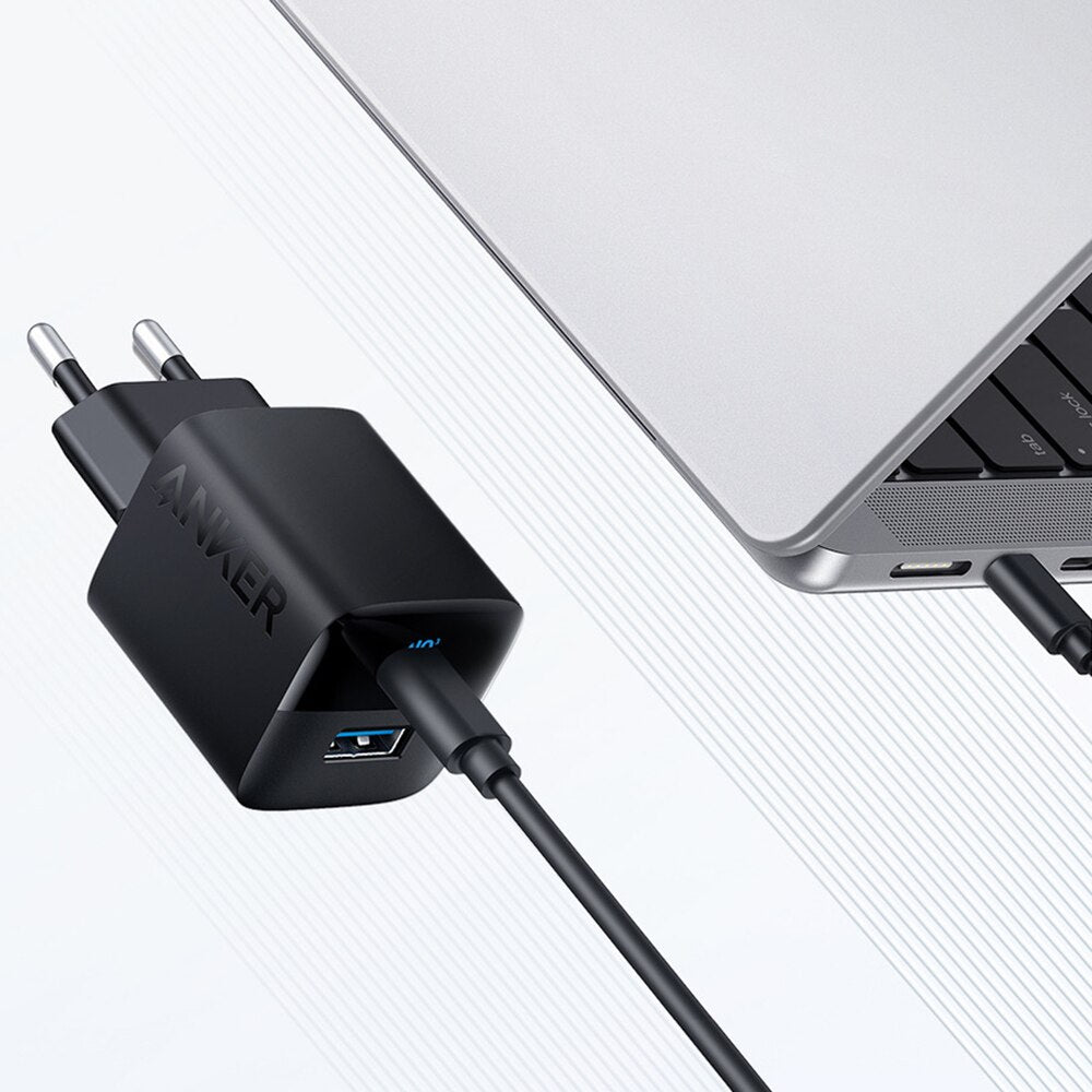 Anker 323 Nätverksladdare, 33W, 3A, 1 x USB-A - 1 x USB-C, Svart A2331G11