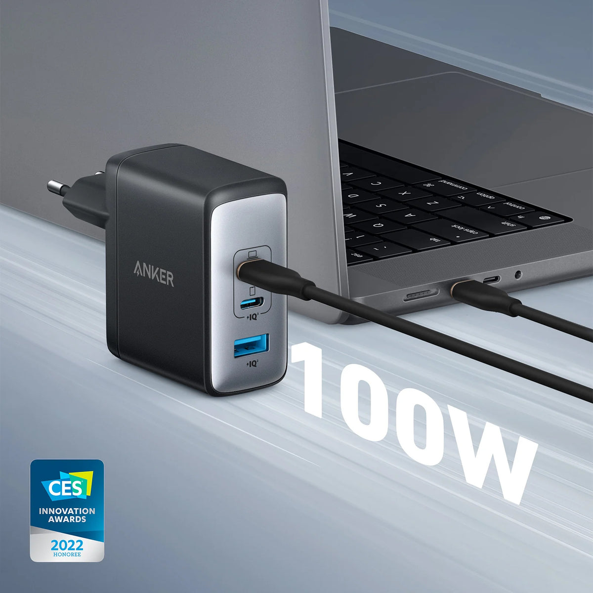 Nätverksladdare Anker 736 Nano II, 100W, 3A, 1 x USB-A - 2 x USB-C, Svart A2145G11