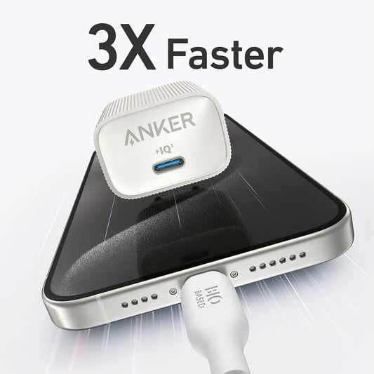 Nätverksladdare Anker 511 Nano 4, 30W, 3A, 1 x USB-C, Vit A2337G21
