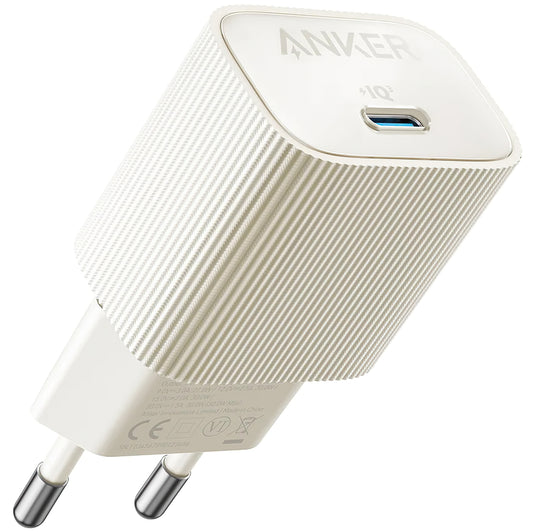 Nätverksladdare Anker 511 Nano 4, 30W, 3A, 1 x USB-C, Vit A2337G21