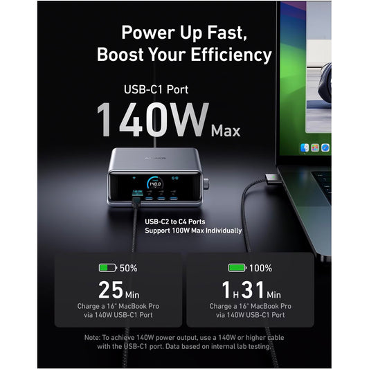 Laddningsstation Anker Prime, 250W, 2 x USB-A - 4 x USB-C, svart A2345341