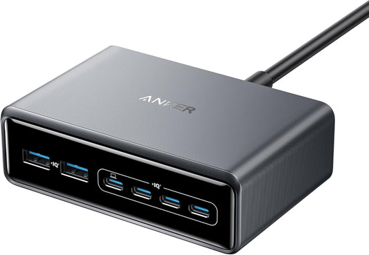 Anker Prime Station Laddare, 200W, 3A, 2 x USB-A - 4 x USB-C, Svart A2683341