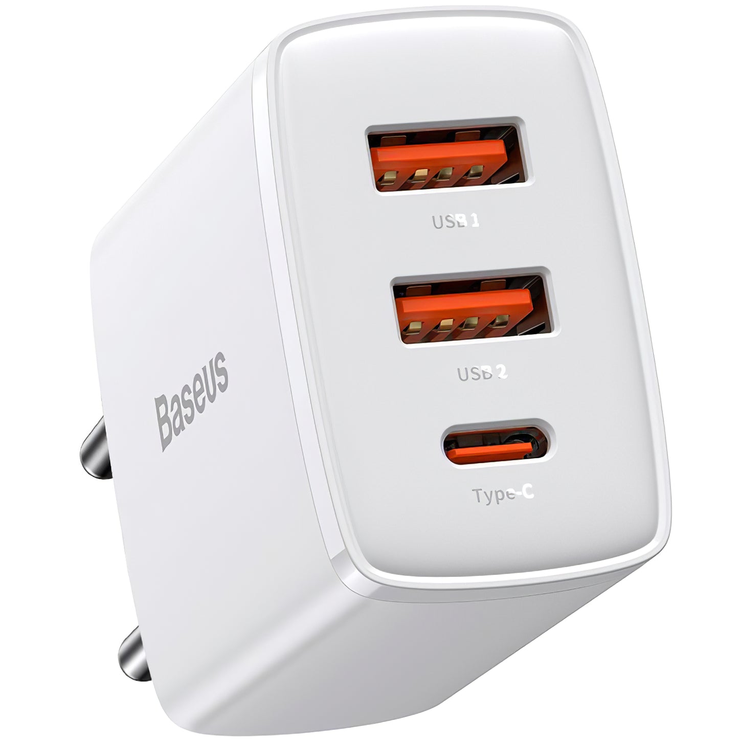 Nätverksladdare Baseus Compact, 30W, 1 x USB-C - 2 x USB-A, Vit CCXJ-E02