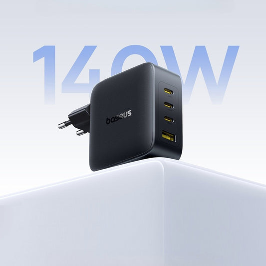 Baseus EnerFill FH11 nätverksladdare, 140W, 5A, 1 x USB-A - 3 x USB-C, Svart E0121J00