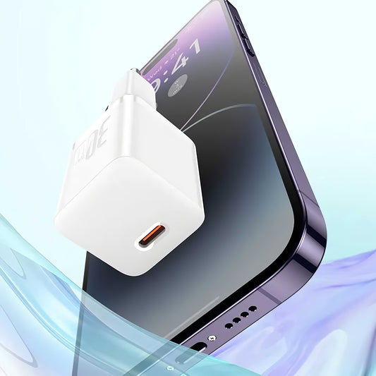 Nätverksladdare Baseus GaN GaN Mini 1C, 30W, 3A, 1 x USB-C, Vit CCGN070502