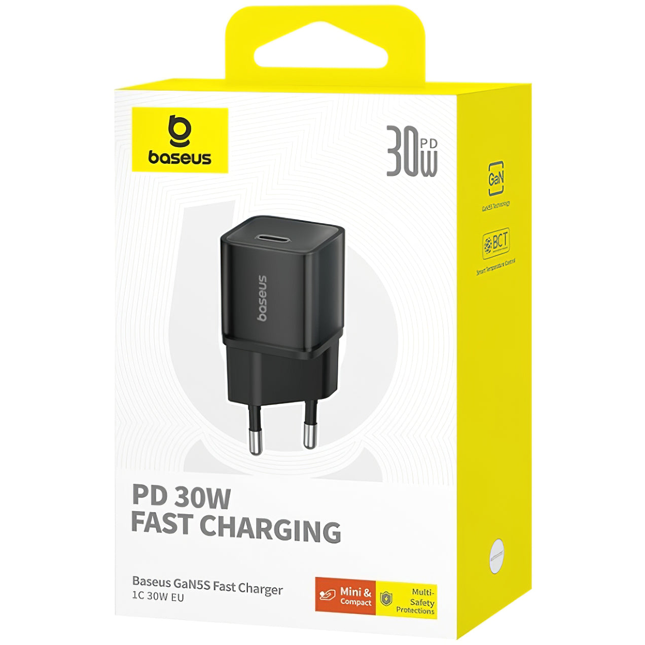 Baseus GaN5S nätverksladdare GaN5S, 30W, 3A, 1 x USB-C, svart P10162504113-00