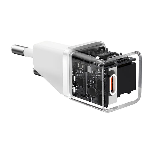 Baseus GaN5S nätverksladdare GaN5S, 20W, 3A, 1 x USB-C, vit P1016250503213-00