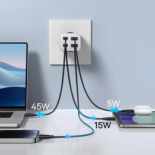 Nätverksladdare Baseus Gain6 Pro, 65W, 3,25A, 2 x USB-A - 2 x USB-C, vit