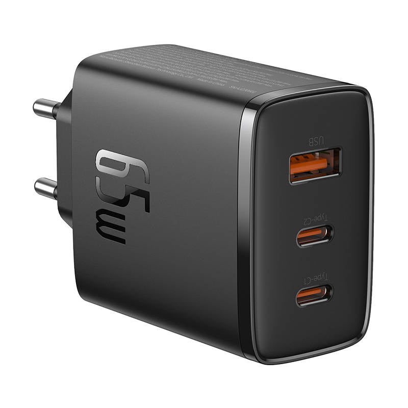 Baseus Cube Pro nätverksladdare, 65W, 3.25A, 1 x USB-A - 2 x USB-C, Svart P10152301113-00