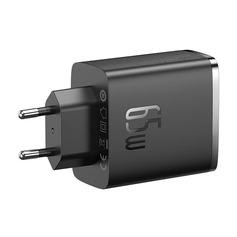 Baseus Cube Pro nätverksladdare, 65W, 3.25A, 1 x USB-A - 2 x USB-C, Svart P10152301113-00