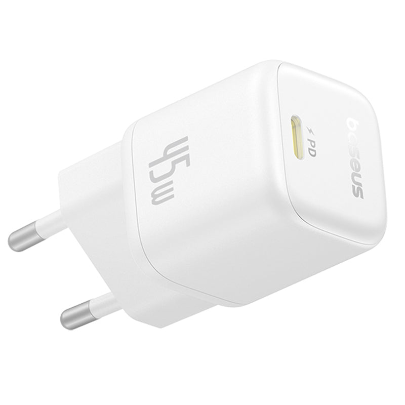 Baseus PicoGo nätverksladdare, 45W, 3A, 1 x USB-C, Vit P10176800213-00