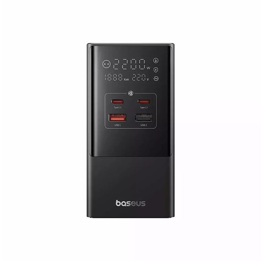 Baseus PowerCombo förlängningssladd, 35W, 5A, 2 x USB-A - 2 x USB-C - 3 x Schuko, svart E00023606113-00