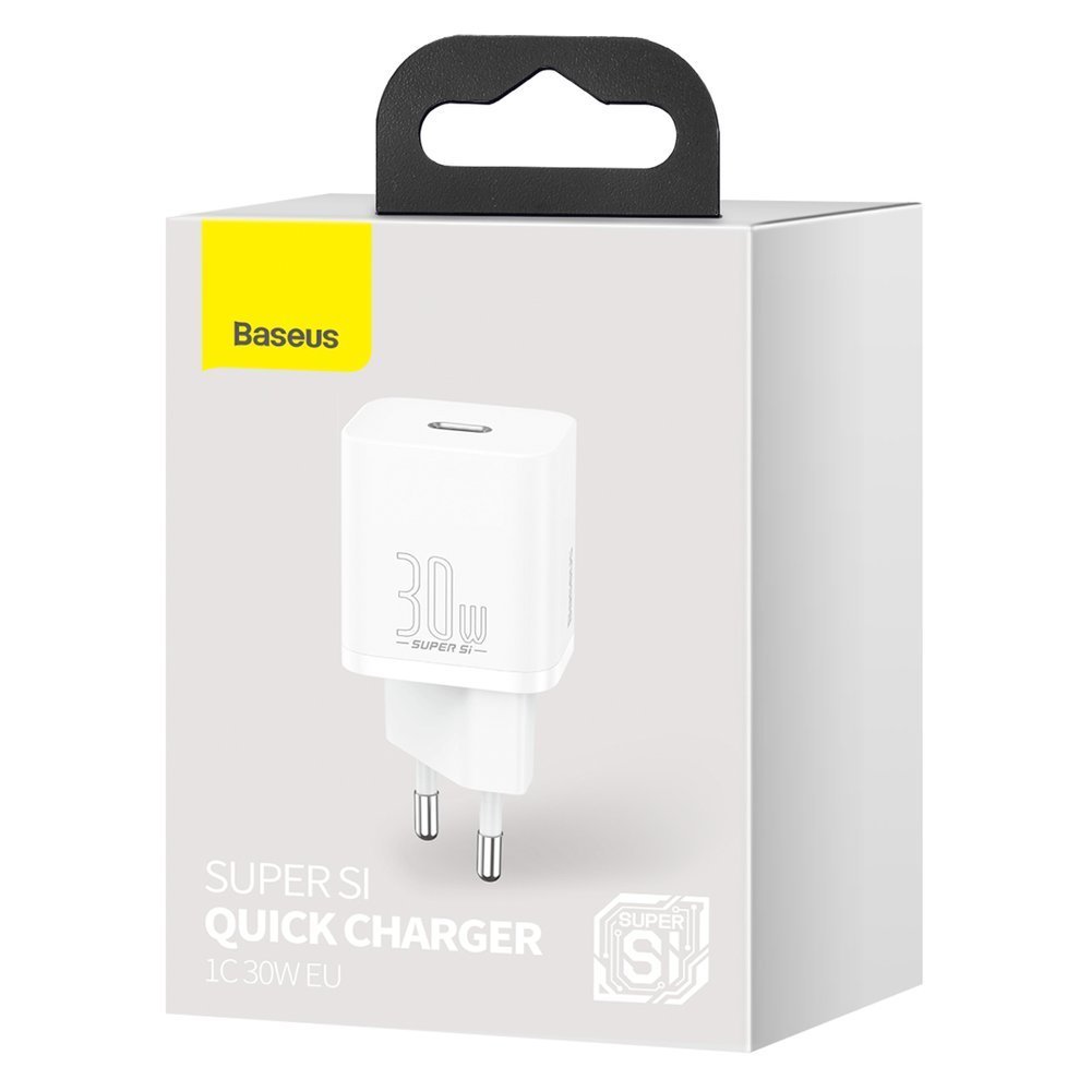Nätverksladdare Baseus Super Si 1C, 30W, 3A, 1 x USB-C, Vit CCSUP-J02