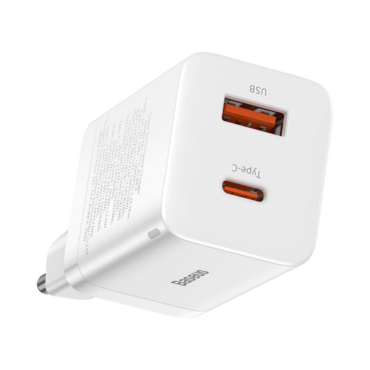 Nätverksladdare Baseus Super Si Pro, 30W, 3A, 1 x USB-A - 1 x USB-C, Vit CCSUPP-E02
