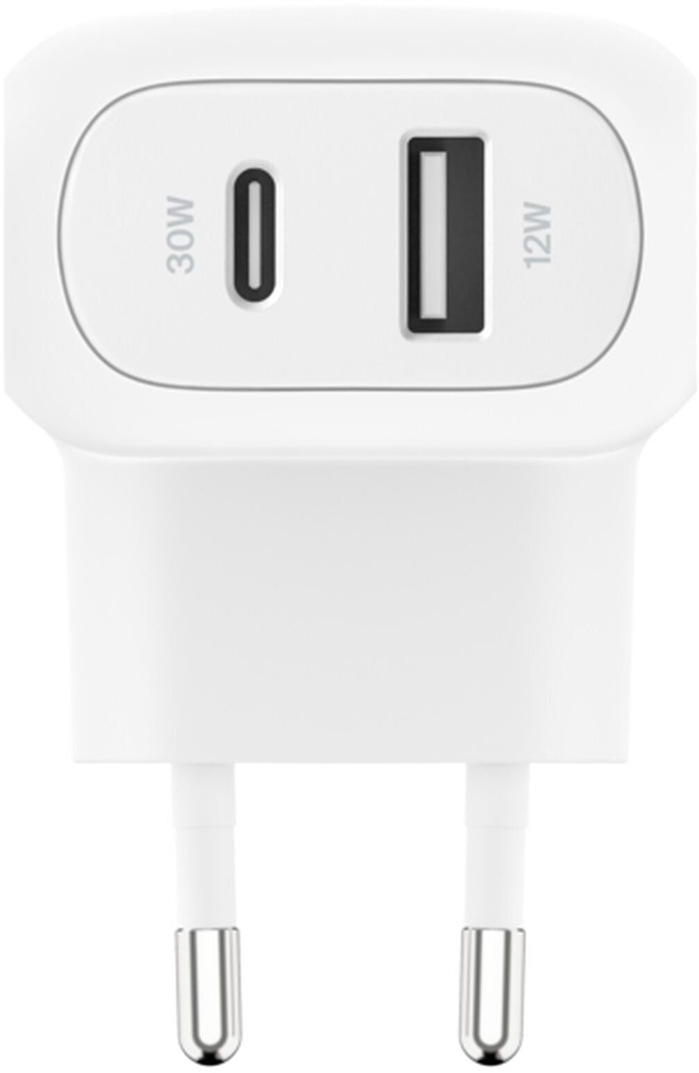 Belkin BoostCharge Dual nätadapter, 42W, 3A, 1 x USB-A - 1 x USB-C, Vit WCB009vfWH