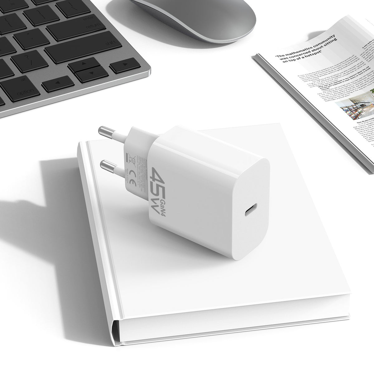 Nätadapter Blavec BC-7, 45W, 3A, 1 x USB-C, Vit