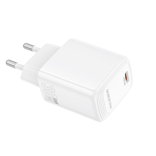 Nätverksladdare Borofone BN28 Fuente, 30W, 3A, 1 x USB-C, Vit
