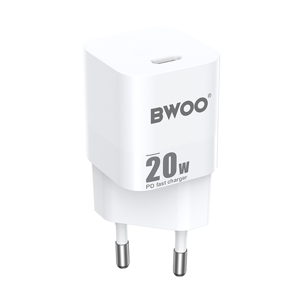 Nätadapter BWOO CDA155, 20W, 3A, 1 x USB-C, Vit